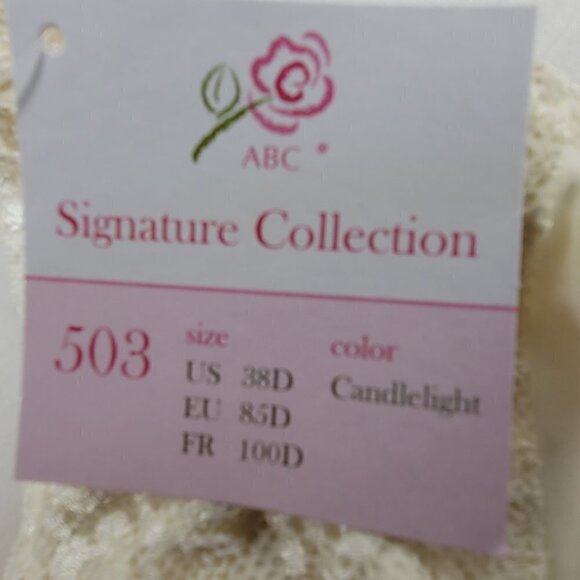 ABC Signature 503 Lace Embrace Bra Bras Size 38D Candlelight Color Comfort - Picture 9 of 12
